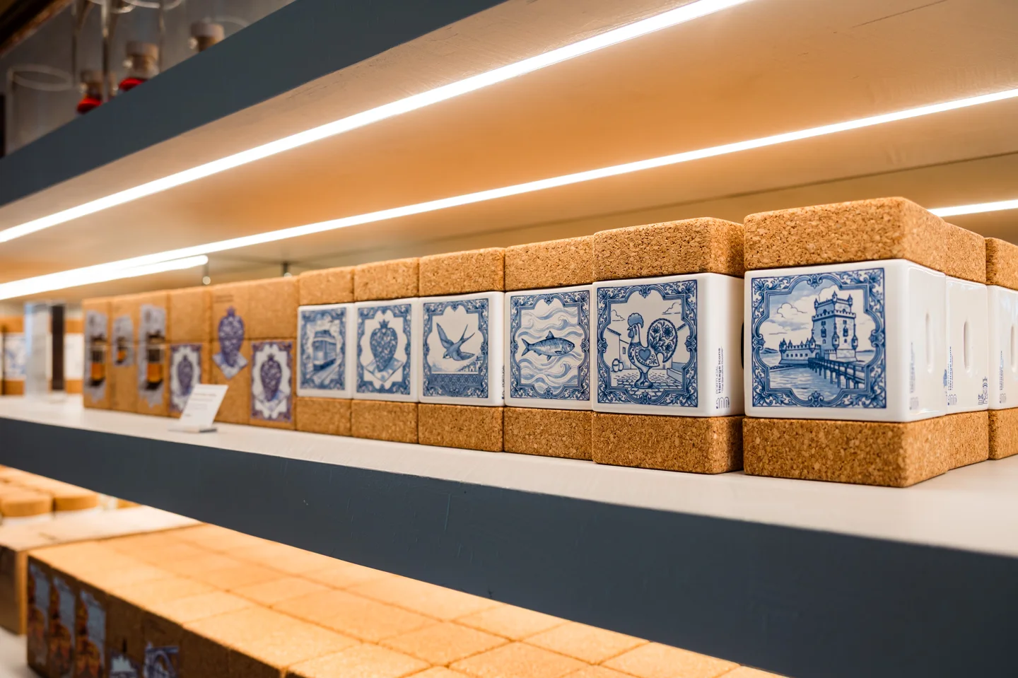 Blue Portuguese illustrations on ceramic and cork gifts