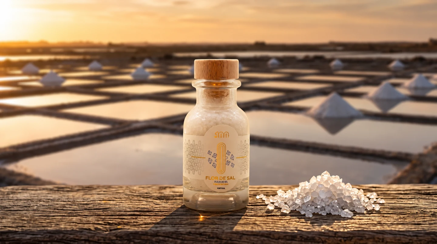 Sea salt bottle in a coastal setting