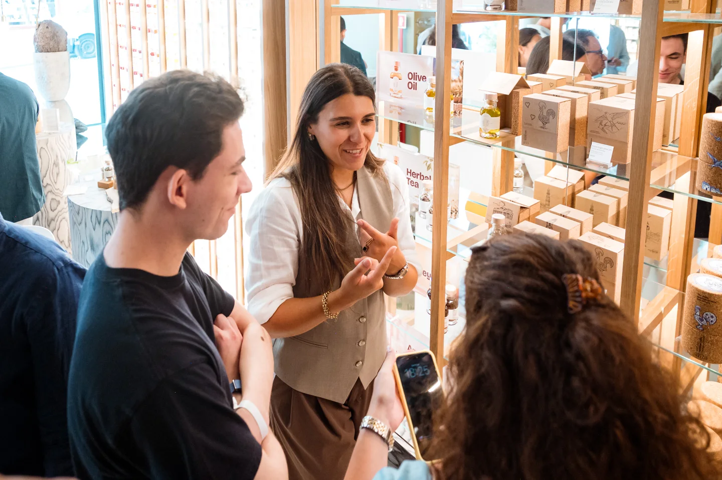Our team introducing Portuguese gifts to visitors